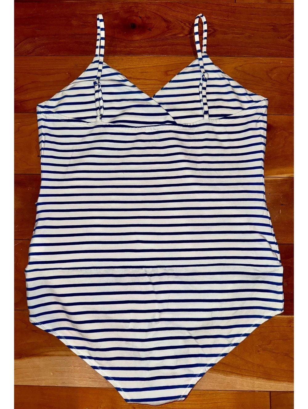 J.Crew Women's Medium Striped One-Piece Bodysuit with Blue and White Stripes
